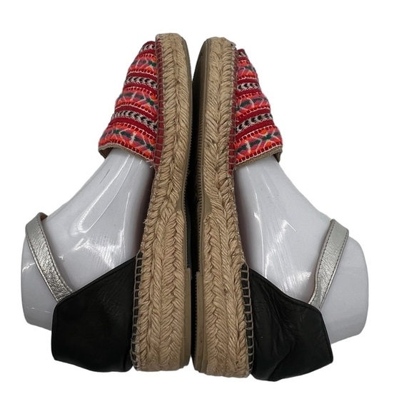 Toni Pena Origens Red Black Peep Toe Espadrille Platform Sandals Size 41 Women's - Picture 7 of 9